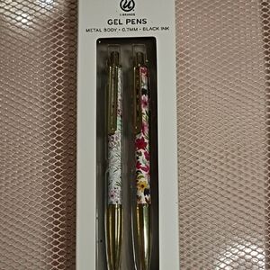 Floral Gel Pens - Gold and White